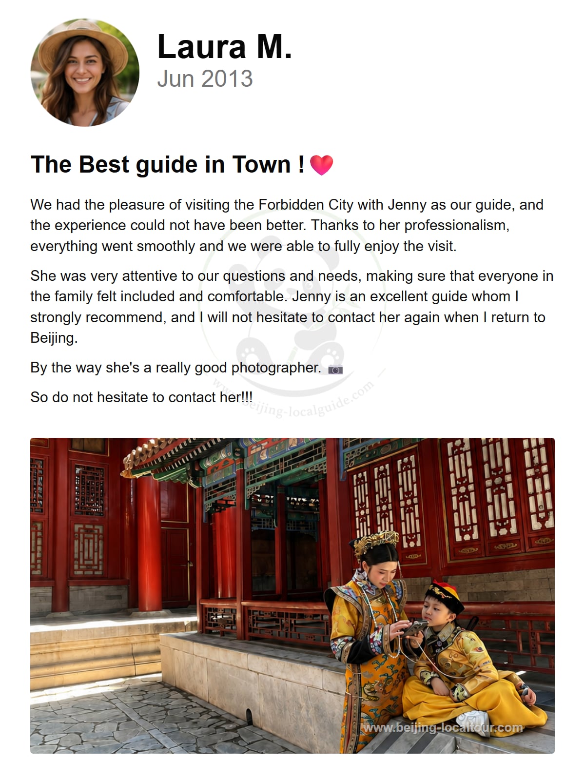 Traveler review shared in 2013