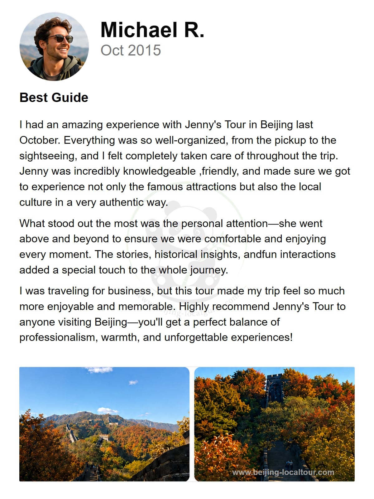 Traveler review shared in 2015