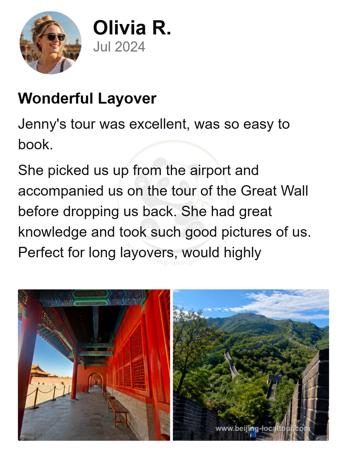 Traveler review shared in 2024