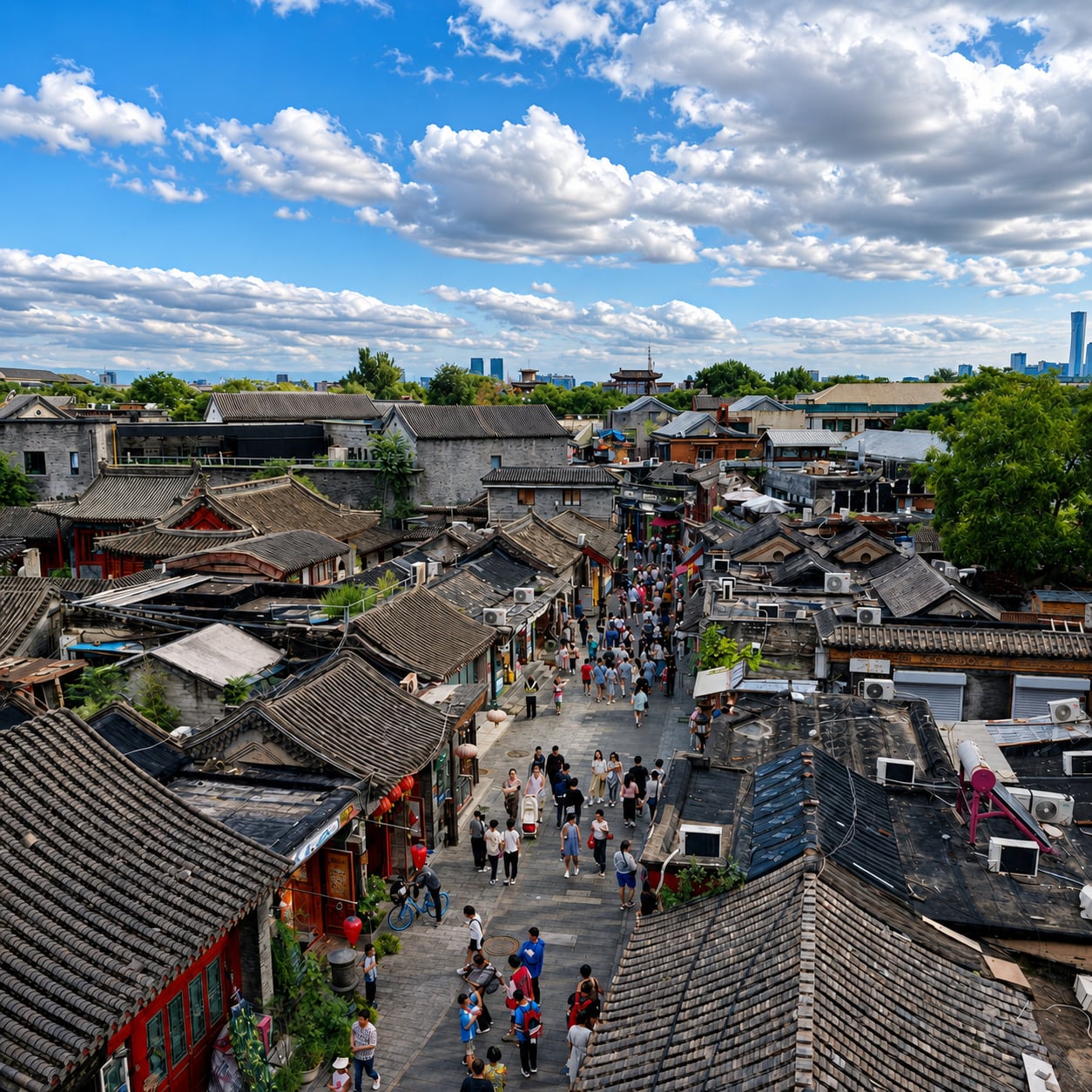 3-Day Classic Beijing Private Tour — 04 beijing hutong rooftops