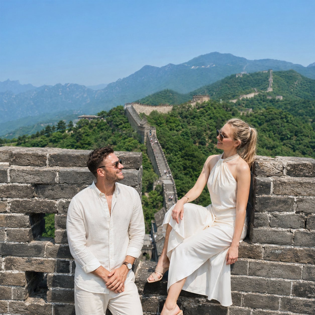 Mutianyu Great Wall Half-Day Private Tour — 01 mutianyu great wall couple