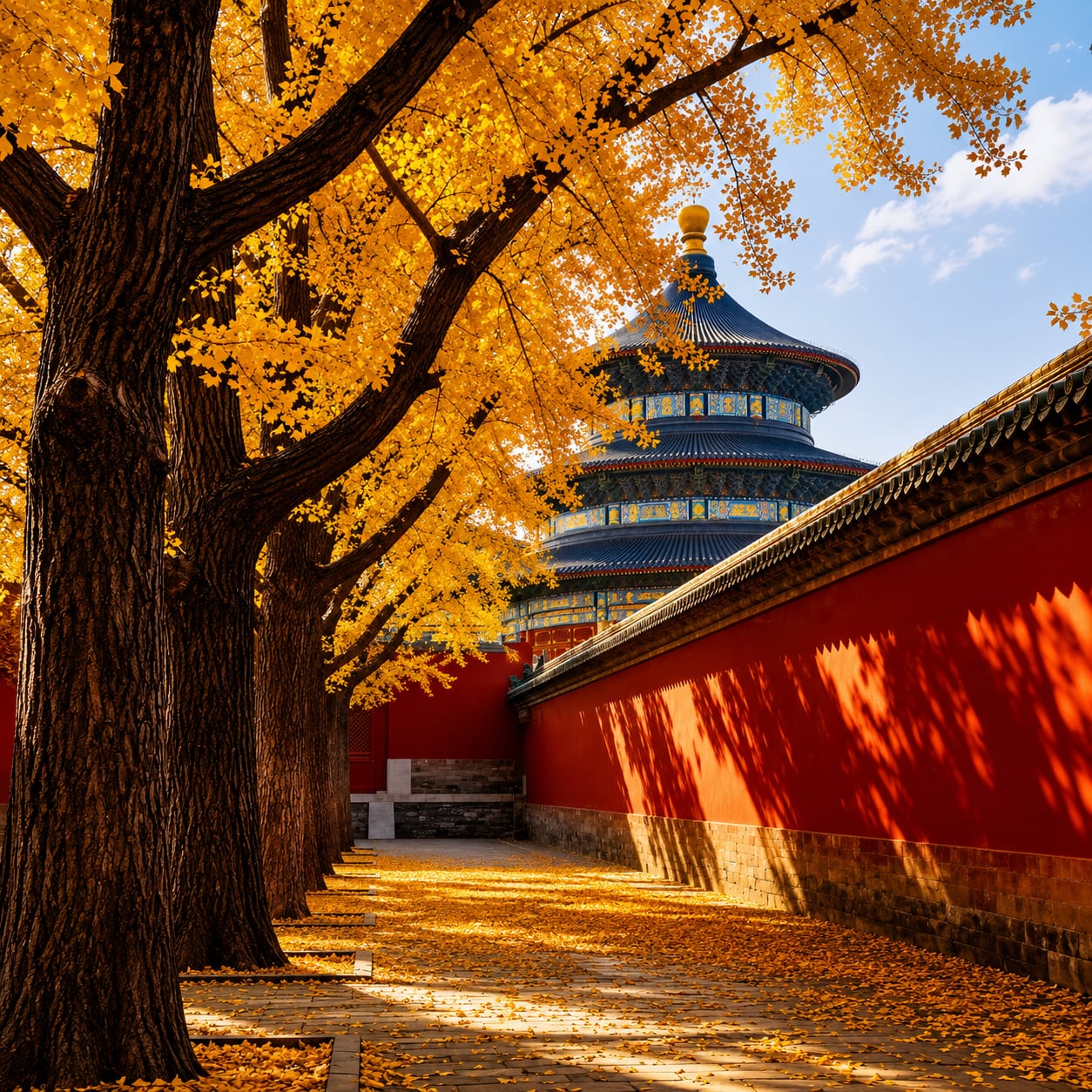 Forbidden City & Temple of Heaven Layover Tour — 01 temple of heaven ginkgo autumn