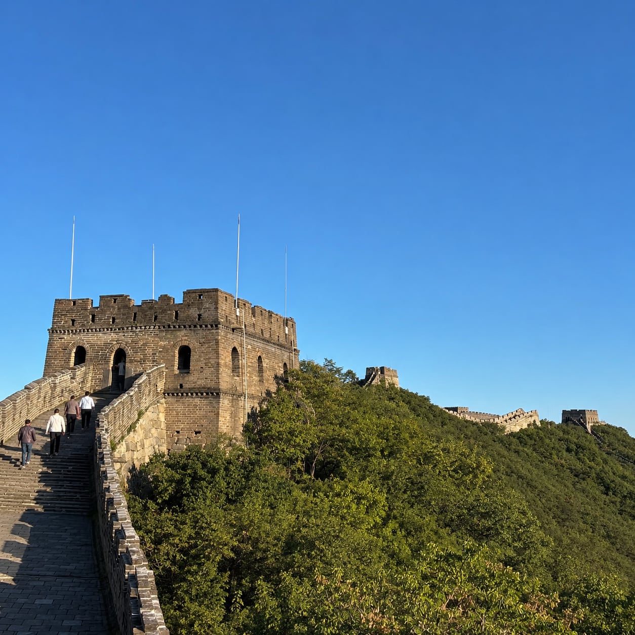 Mutianyu Great Wall Beijing Layover Tour — 03 mutianyu watchtower blue sky