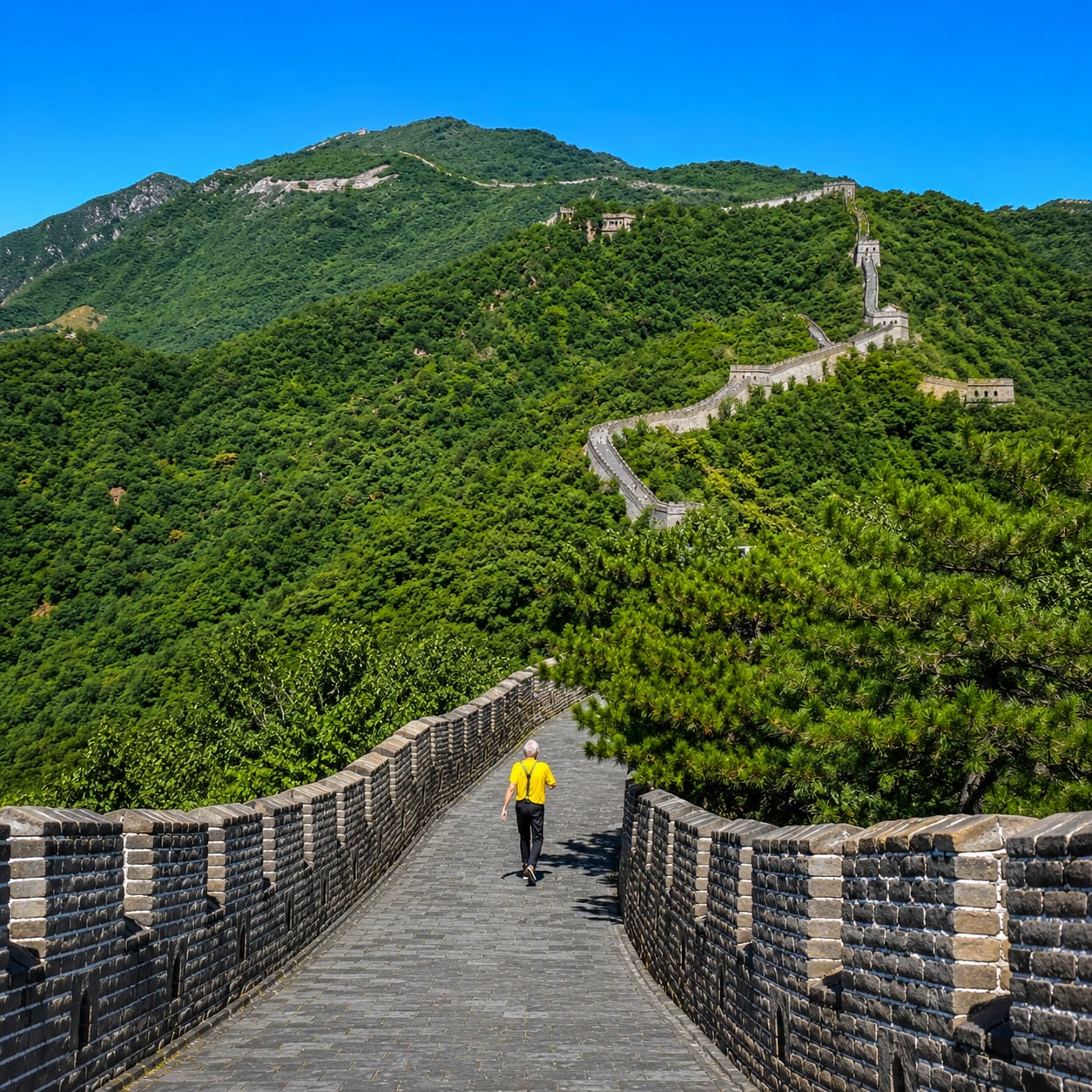 Mutianyu, Tiananmen & Forbidden City Private Day Tour — 01 mutianyu great wall green mountains