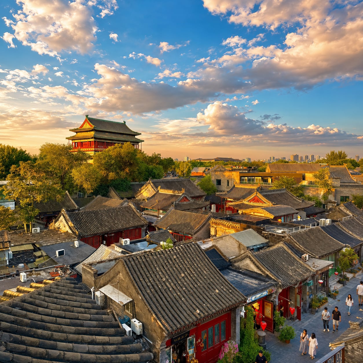 2-Day Relaxed Beijing Private Tour — 02 beijing hutong rooftops