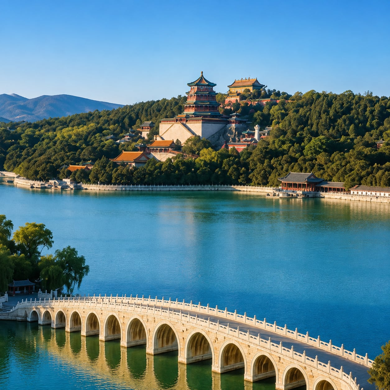 Temple of Heaven & Summer Palace Private Day Tour — 04 summer palace seventeen arch bridge longevity hill