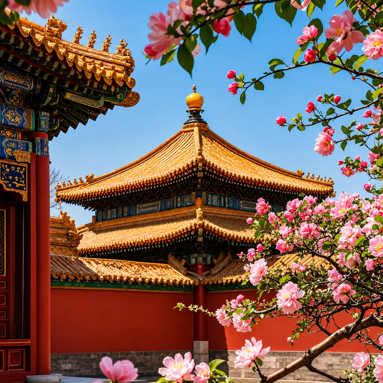 Forbidden City, Jingshan & Beihai Private Day Tour — 01 imperial garden pavilion blossoms